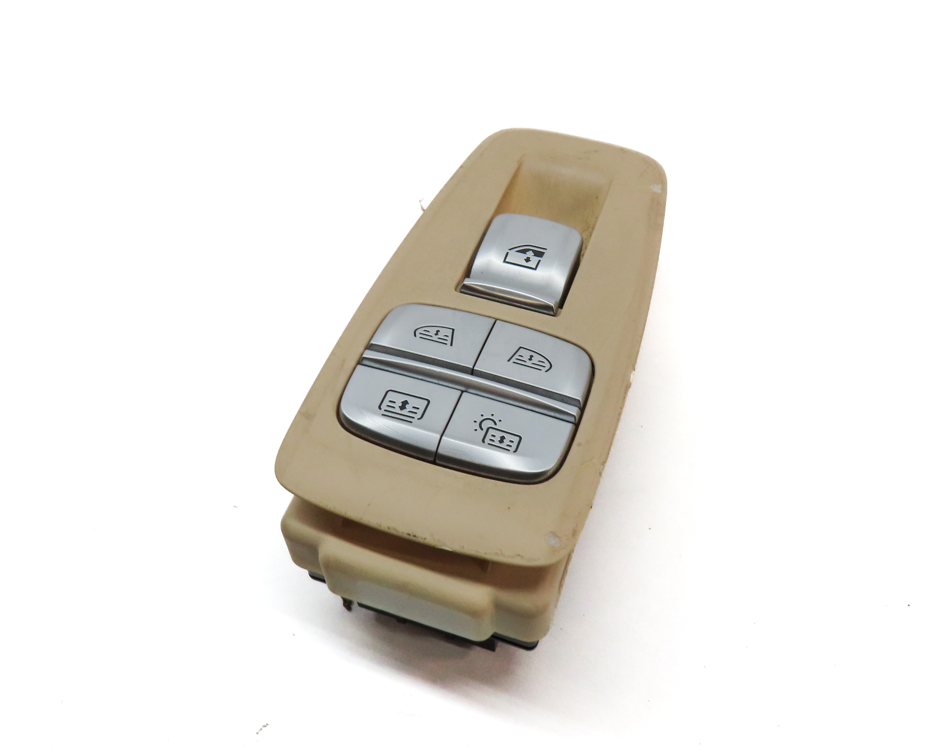 2016 BMW 750i G11 REAR LEFT DOOR SUN SHADE WINDOW BUTTON SWITCH w/ TRIM (Beige) — exact item pictured